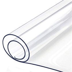 Clear Plastic Table Top Protector PVC Tablecloth Cover Vinyl Cloths Easy Clean Waterproof Wipeab ...