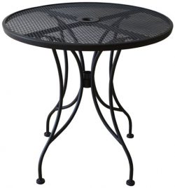 Oak Street Manufacturing OD30R Round Black Mesh Top Outdoor Table, 30″ Diameter