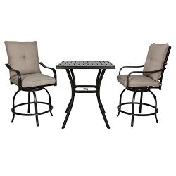 Ulax furniture Outdoor Patio Bar Set Counter Height Table Bistro Set