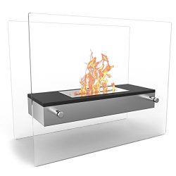 Regal Flame Vista Fire Pit Tabletop Portable Bio Ethanol Fireplace in Black