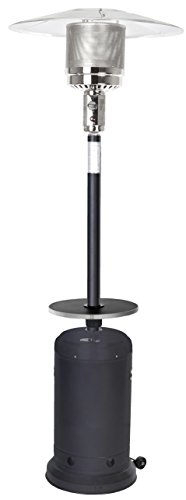 Fire Sense 46,000 BTU [XL-Series] Black (Matte Finish) Patio Heater w/Drink Table & Wheels ( ...