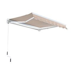 MCombo 13×8 10×8 12×10 FT Manual Retractable Patio Window Awning Commercial Grade ...