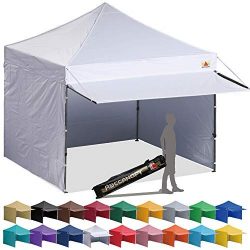 ABCCANOPY 10×10 EZ Pop up Canopy Tent Instant Shelter Commercial Portable Market Canopy wit ...