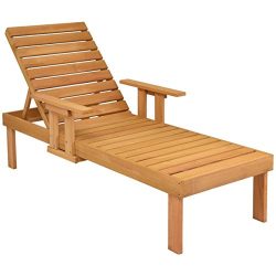 Giantex Wood Adirondack Chair Set w/Table Pull-Out Tray Wood Outdoor Patio Garden Deck Beach Cha ...