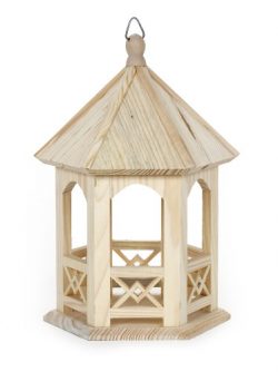 Darice 9168-55 Natural Unfinished Wood Craft Project X2 Gazebo, 10-Inch
