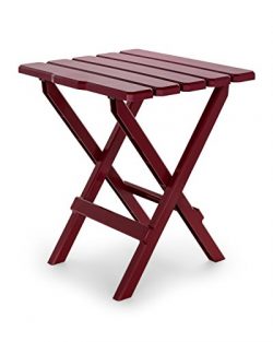 Camco 51694 Red Large Adirondack Portable Outdoor Folding Side Table, Perfect for The Beach, Cam ...