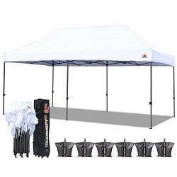 ABCCANOPY 10×20 Straight Leg Pop-up Canopy Commercial Grade Instant Canopy Black Roller Bag ...