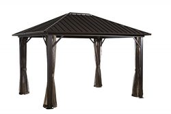 Sojag 500-8160185 Genova Sun Shelter, 12′ x 16′ Dark Brown