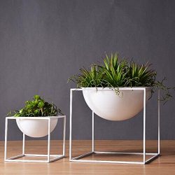 1pc Modern Tabletop Vase Metal Square Flower Plant Pot Tray Cube Pergola Garden Planting Flower  ...