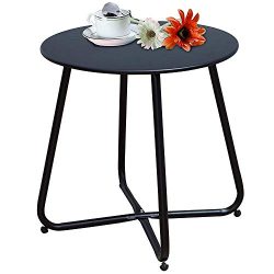 Grand patio Steel Patio Coffee Table, Weather Resistant Outdoor Side Table, Small Round End Tabl ...