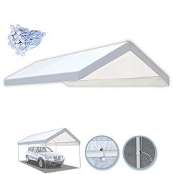 BenefitUSA 10’x20′ Carport Replacement Canopy Tent Garage Top Tarp Shelter Cover w B ...