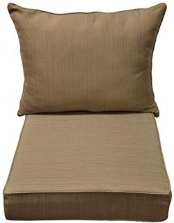 allen + roth Natural Wheat Deep Seat Patio Chair Cushion