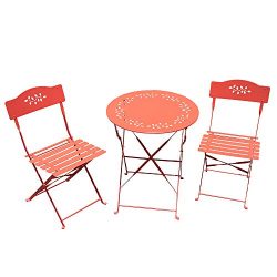 SUNSITT 3 Piece Patio Bistro Set Folding Outdoor Furniture Set Patio Table and Chairs Steel Fram ...