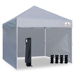 Keymaya 10’x10′ Ez Pop Up Canopy Tent Commercial Instant Shelter with 4 Removable si ...