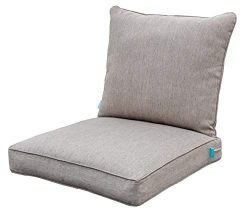 QILLOWAY Outdoor Chair Cushion Set,Outdoor Cushions for Patio Furniture.Tan/Grey