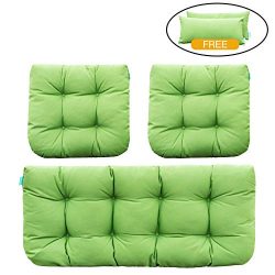 QILLOWAY Outdoor/Indoor Patio Wicker Seat Cushions Group Loveseat/Two U-Shape/Two Lumbar Pillows ...