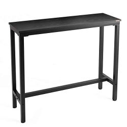 Mr IRONSTONE Bar Table 47 ” Pub Dining Height Table Bistro Table with Textured Top (Black)
