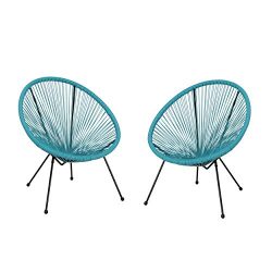 Great Deal Furniture Major Outdoor Hammock Weave Chair with Steel Frame (Set of 2) – Teal  ...