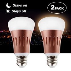 Juhefa LED Dusk to Dawn Light Bulb,7W Smart Sensor Light Bulb with Dusk Till Dawn Auto On/Off, O ...