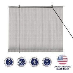 Windscreen4less Exterior Roller Shade Blinds Outdoor Roll Up Shade with 90% UV Protection Privac ...