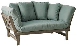 Cambridge-Casual 460109BLU West Lake Convertible Sofa Daybed, Weathered Grey with Spruce Blue