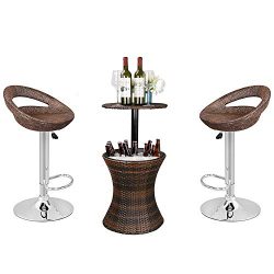 Nova Microdermabrasion Modern Adjustable Swivel Bar Stool Rattan Wicker Hydraulic Pub Barstool w ...