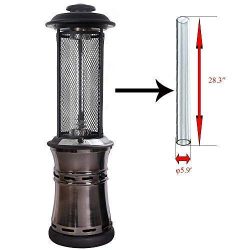 Viemoi Glass Tube Replacement 28.3″ Tall ø5.9 Patio Heaters Quartz Glass Tube Replacement  ...