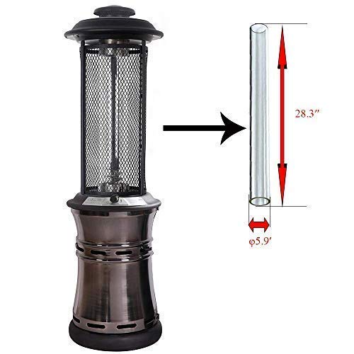 Viemoi Glass Tube Replacement 28.3" Tall ø5.9 Patio Heaters Quartz