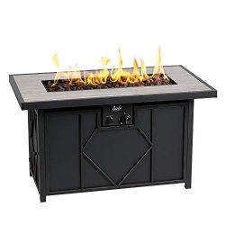 BALI OUTDOORS Propane Gas Fire Pit Table Rectangular Tabletop 60,000BTU