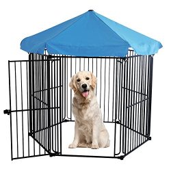 LEMKA Heavy Duty Pet Playpen Dog Kennels, Pet Dog Exercise Playpen Pet Courtyard Kennel Foldable ...