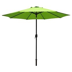 Comfy Hour 9′ Patio Umbrella Outdoor Table Umbrella with 8 Sturdy Ribs, Lime Green