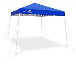EAGLE PEAK 10′ x 10′ Slant Leg Pop-up Canopy Tent Instant Outdoor Canopy Easy Set-up ...