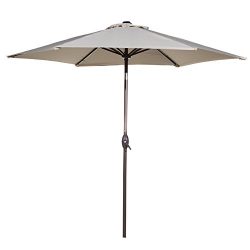 Abba Patio Outdoor Patio 9-Feet Aluminum Market Table Umbrella with Push Button Tilt and Crank,  ...