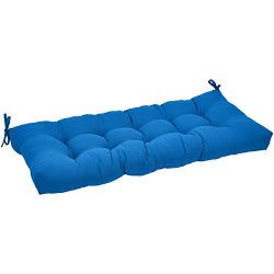 AmazonBasics Bench Patio Cushion- Poly Fiber – Blue