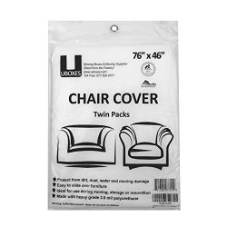 uBoxes Chair Protective Poly Covers, 72 x 46 inch, 2 Pack