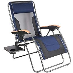 PORTAL Oversized Mesh Back Zero Gravity Recliner Chairs, XL Padded Seat Adjustable Patio Lounge  ...