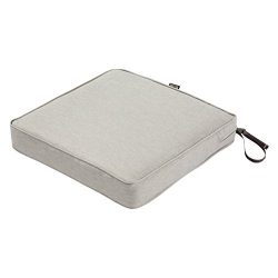 Classic Accessories Montlake Seat Cushion Foam & Slip Cover, Heather Grey, 21x21x3″ Thick
