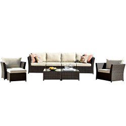 ovios Patio Furniture Set, Backyard Sofa Outdoor Furniture 9 Pcs Sets,PE Rattan Wicker sectional ...