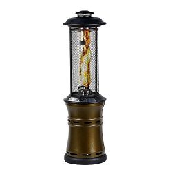 BALI OUTDOORS Propane Patio Heaters Floor-Standing Round Dancing Flame,Wheels,Quartz Glass Tube, ...