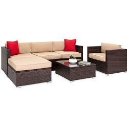 Best Choice Products 6-Piece Outdoor Patio Sectional Wicker Furniture Set for Backyard, Pool, Ga ...