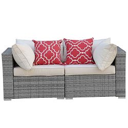 Do4U 3-12 Pieces Set Outdoor Patio Furniture Sectional Conversation Set,All-Weather Wicker Ratta ...
