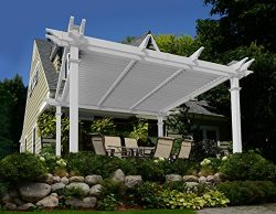 Camelot 12′ x 12′ Adjustable Louvered Vinyl Pergola