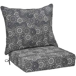 AmazonBasics Deep Seat Patio Cushion- Black Floral