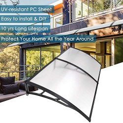 Yescom 79×40″ Door Window Outdoor Awning Patio Cover UV Rain Protection 2 Whole Polyc ...