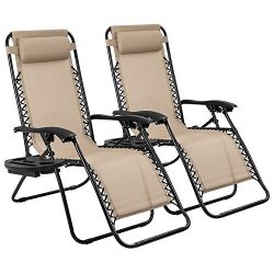 Devoko Patio Zero Gravity Chair Outdoor Adjustable Folding Lounge Chairs Pool Side Using Reclini ...