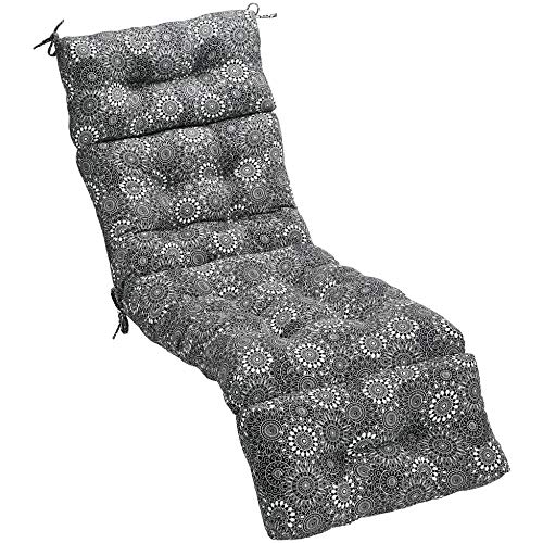 AmazonBasics Lounger Patio Cushion Patio Cushion Black Floral