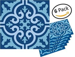 Planet Ethnic Soft PVC Moroccan Tile Designer Coaster Set (6 Coasters). 4 inch X 4 inch square d ...