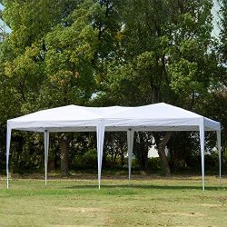 CharaHome 10 x 20 Canopy Tent Pop Up Portable Shade Instant Heavy Duty Outdoor Gazebo White Cano ...