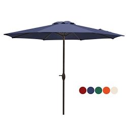 HASLE OUTFITTERS Patio Umbrella 9FT Table Umbrella Outdoor Market Umbrella with Tilt Adjustment  ...