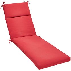 AmazonBasics Lounger Patio Cushion- Poly Batting – Red